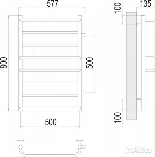 Полотенцесушитель Евромикс боковой водяной