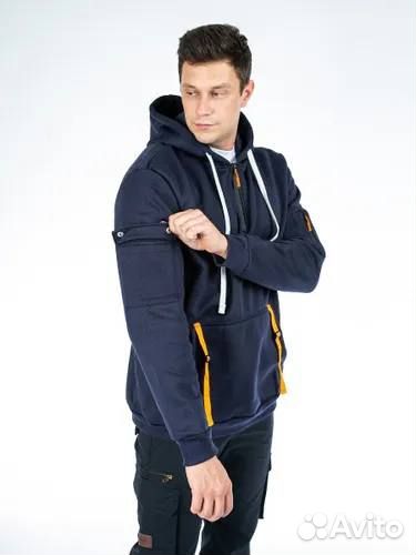 Толстовка мужская с капюшоном карманами стильная X