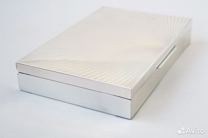 Коробка для сигар Серебро Арт деко Италия Винтаж