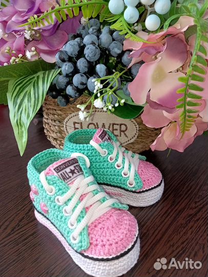 Пинетки кеды вязаные