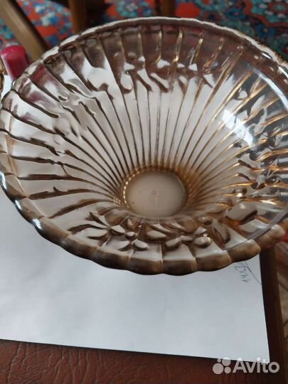 Салатник стекло СССР цвет баклажан