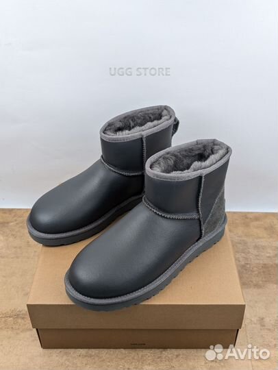 Угги ugg classic mini Metallic grey