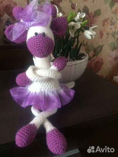 Игрушка.Жираф вязаный