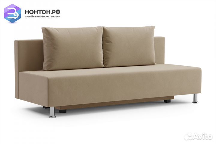 Диван еврокнижка Канна велюр бежевый