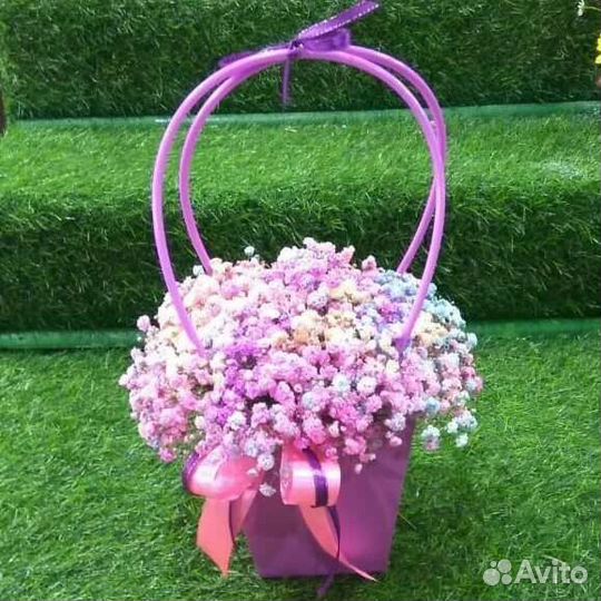 Композиции из живых цветов, гипсофилы