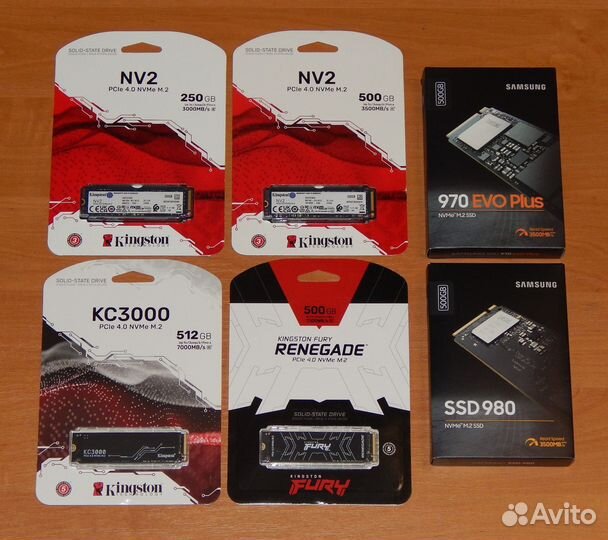 Диски SSD Kingston, Samsung (nvme M2)