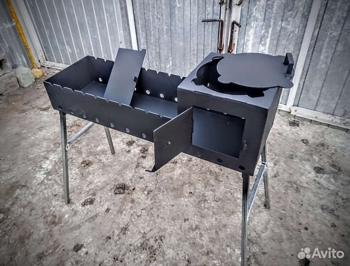 Мангал с печью под казан
