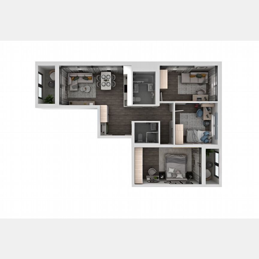 3-к. квартира, 71,8 м², 12/17 эт.