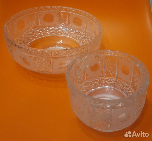 Конфетница/салатница винтажная хрусталь СССР. Торг
