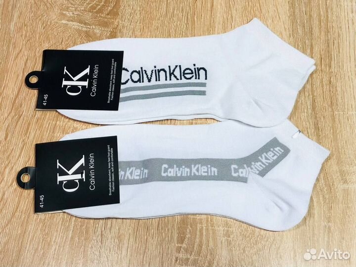 Носки мужские Calvin Klein. 10 пар. Белые короткие