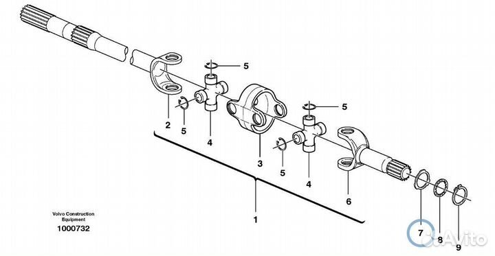 ER132165 Шайба упорная полуоси экскаватор погрузчи