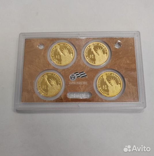 Набор 4 монеты 1 доллар США президенты 2009