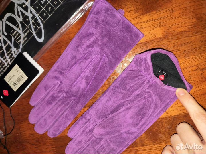 Перчатки новые кожа замша