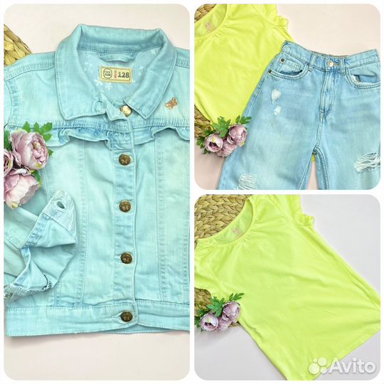 Пакет фирменных летних вещей для девочки 122-128