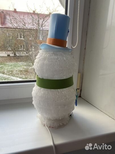 Новогодний светильник снеговик