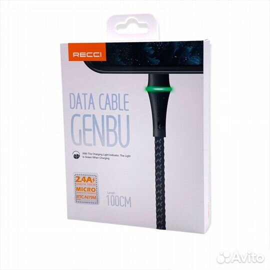 Кабель recci micro USB RTC-N19M 1m Black