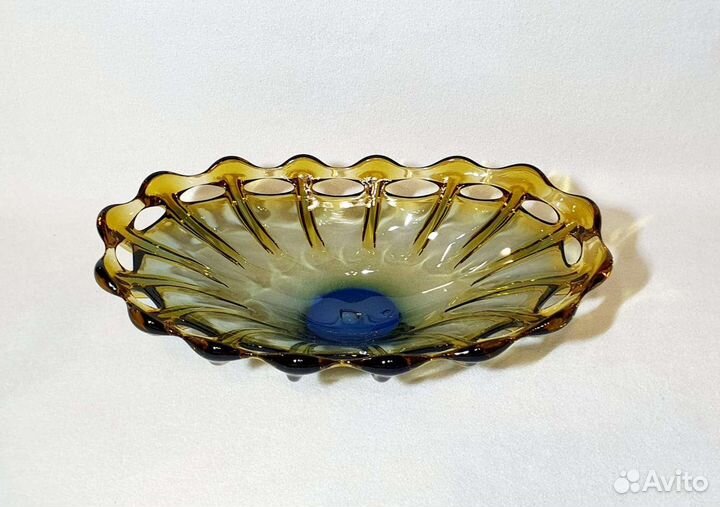 Ваза фруктовница. Чехословакия Богемия