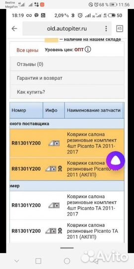 Автомобильные коврики kia picanto