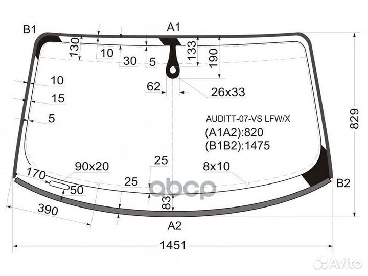 Стекло лобовое + дд audi TT 06-14 auditt-07-VS