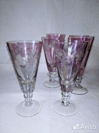 Фужеры, рюмки цветное стекло СССР