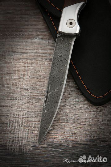 Нож складной Мексиканец сталь дамаск накладки кори