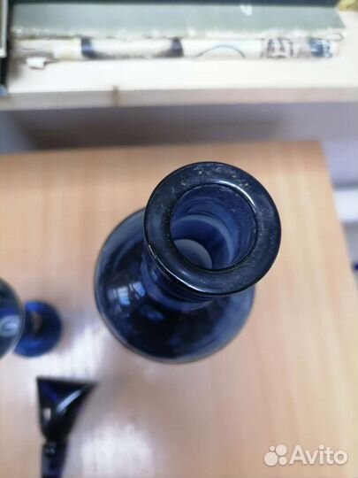 Графин фужер. Кобальтовое стекло. Мачнев И. В