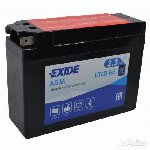Аккумулятор мото exide ET4B-BS (YT4B-BS)
