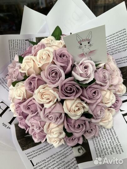 Букет цветов из мыльных роз 57 шт