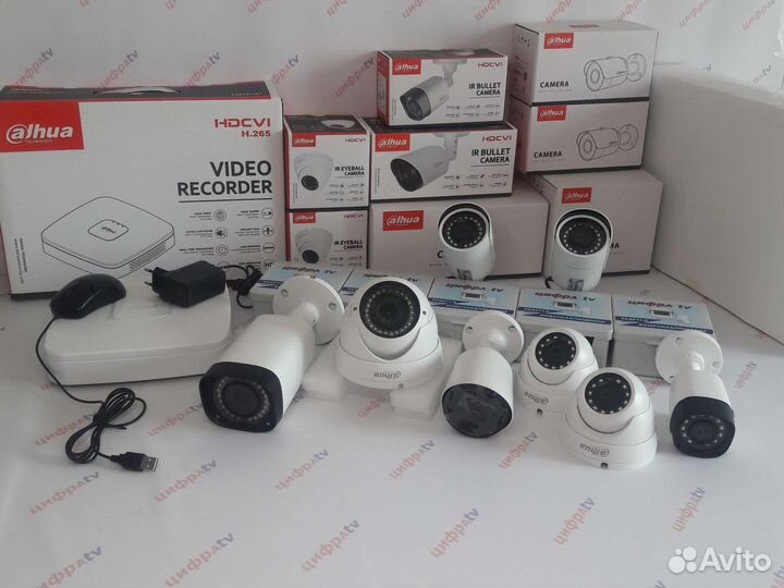 Комплект видеонаблюдения 4Мп Dahua 8 камер zoom 4x