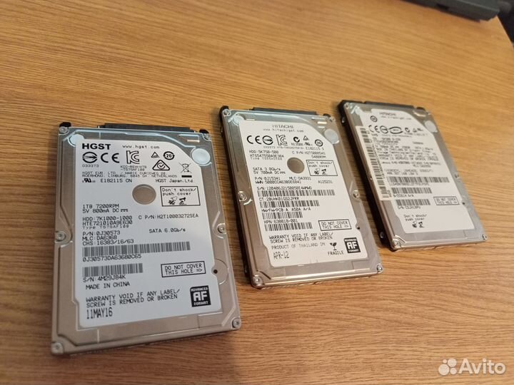 Диски для ноутбука 1тб, 500гб, 250гб