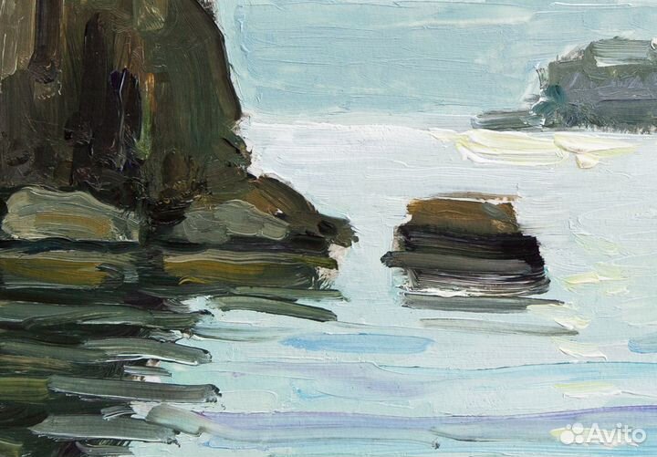 Картина маслом, море, ручная работа