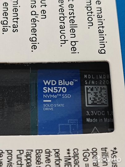 WD Blue SN570 SSD nvme 1Tb новый
