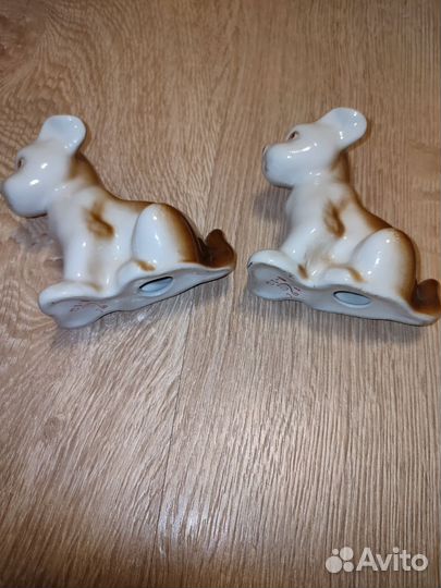 Статуэтка фарфор Щенки, Рыбак