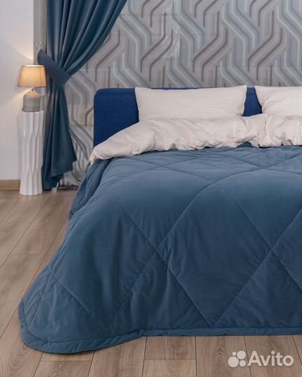 Покрывало богема серо-голубой новое на кровать