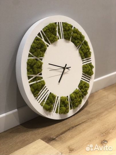 Часы со мхом подарок декор на заказ