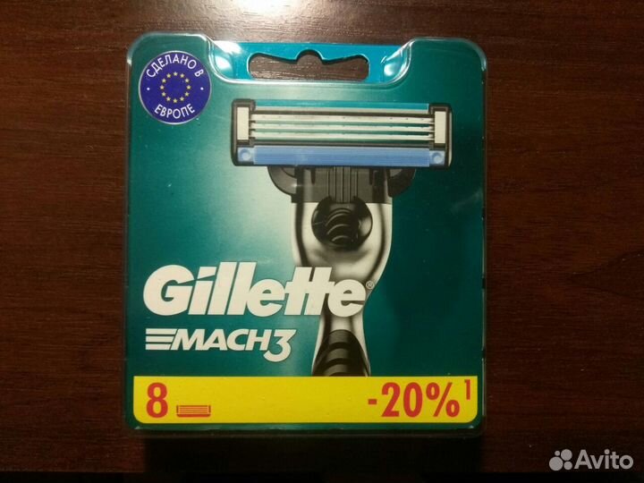 Кассеты для бритья gillette mach3, 8 шт