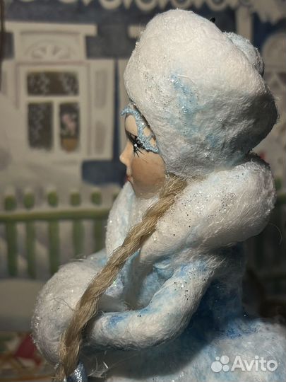 Снегурочка елочные игрушки из ваты