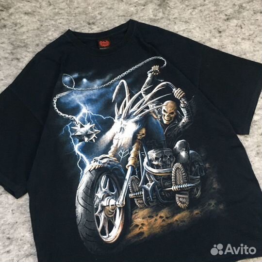 Y2K Spiral футболка vintage как Harley Davidson