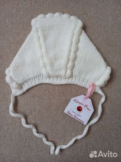 Чепчик вязаный для новорождённых