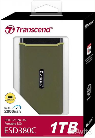Внешний SSD Transcend 1Tb 2000 Mb/s Новый ESD380C
