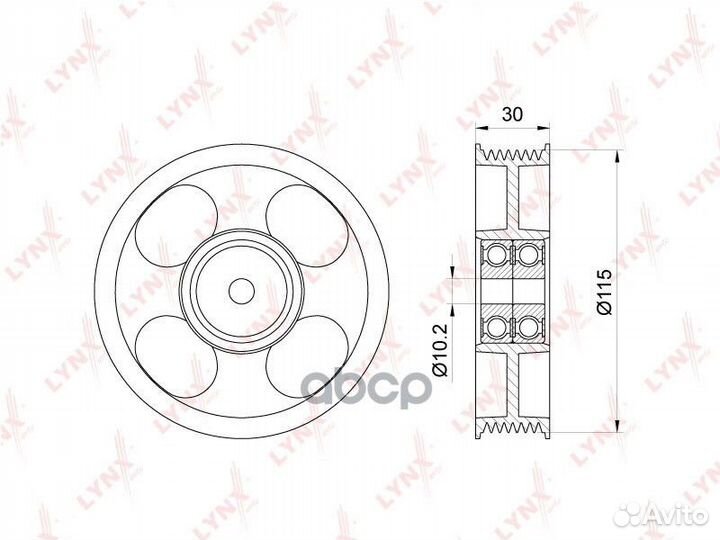 Ролик обводной приводного ремня PB7037 lynxauto
