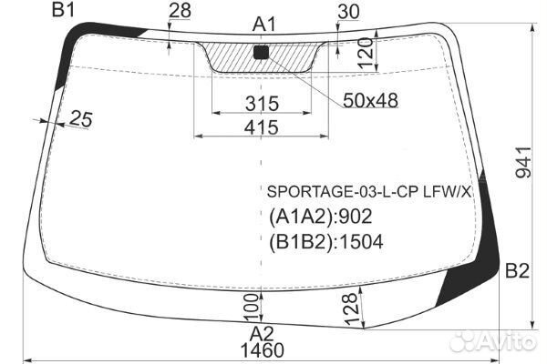 Лобовое стекло Kia Grand Sportage II 5D 2004-10