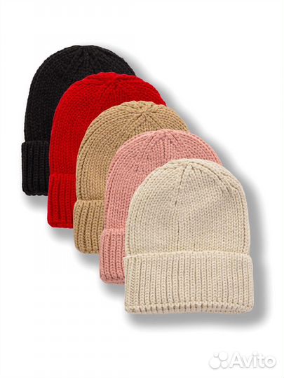 Шапка бини средней вязки Оптом c-9577