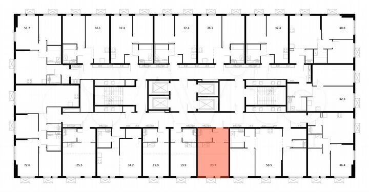 Квартира-студия, 23,7 м², 23/33 эт.