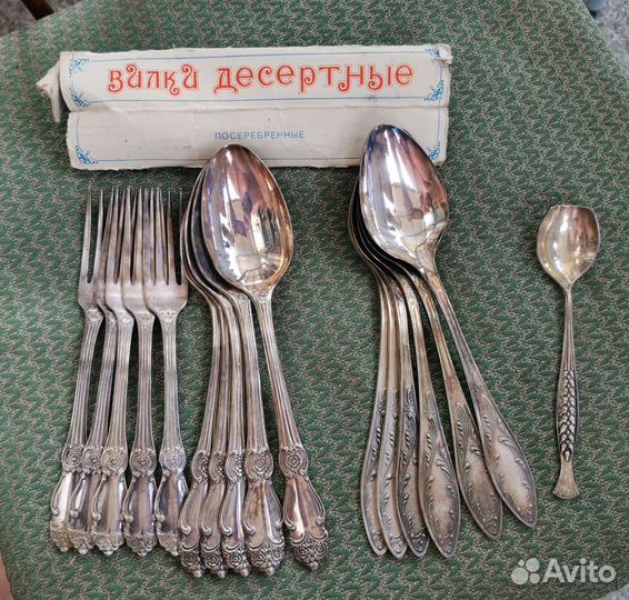 Набор столовых приборов мельхиор СССР ложки вилки