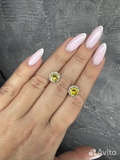 Пусеты graff цитрин