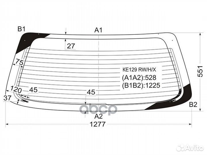 Стекло заднее с обогревом toyota corolla spacio