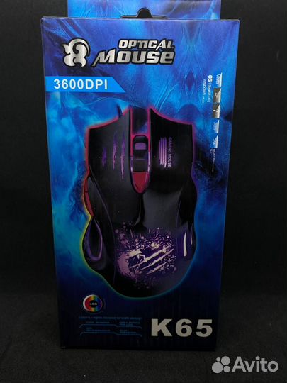 Игровая компьютерная мышь с RGB подсветкой K65