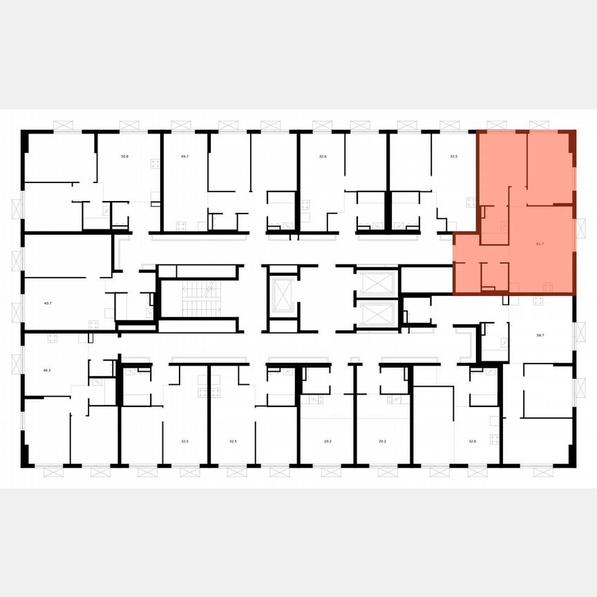 2-к. квартира, 61,7 м², 15/24 эт.