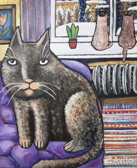 Котофей акрилом картина